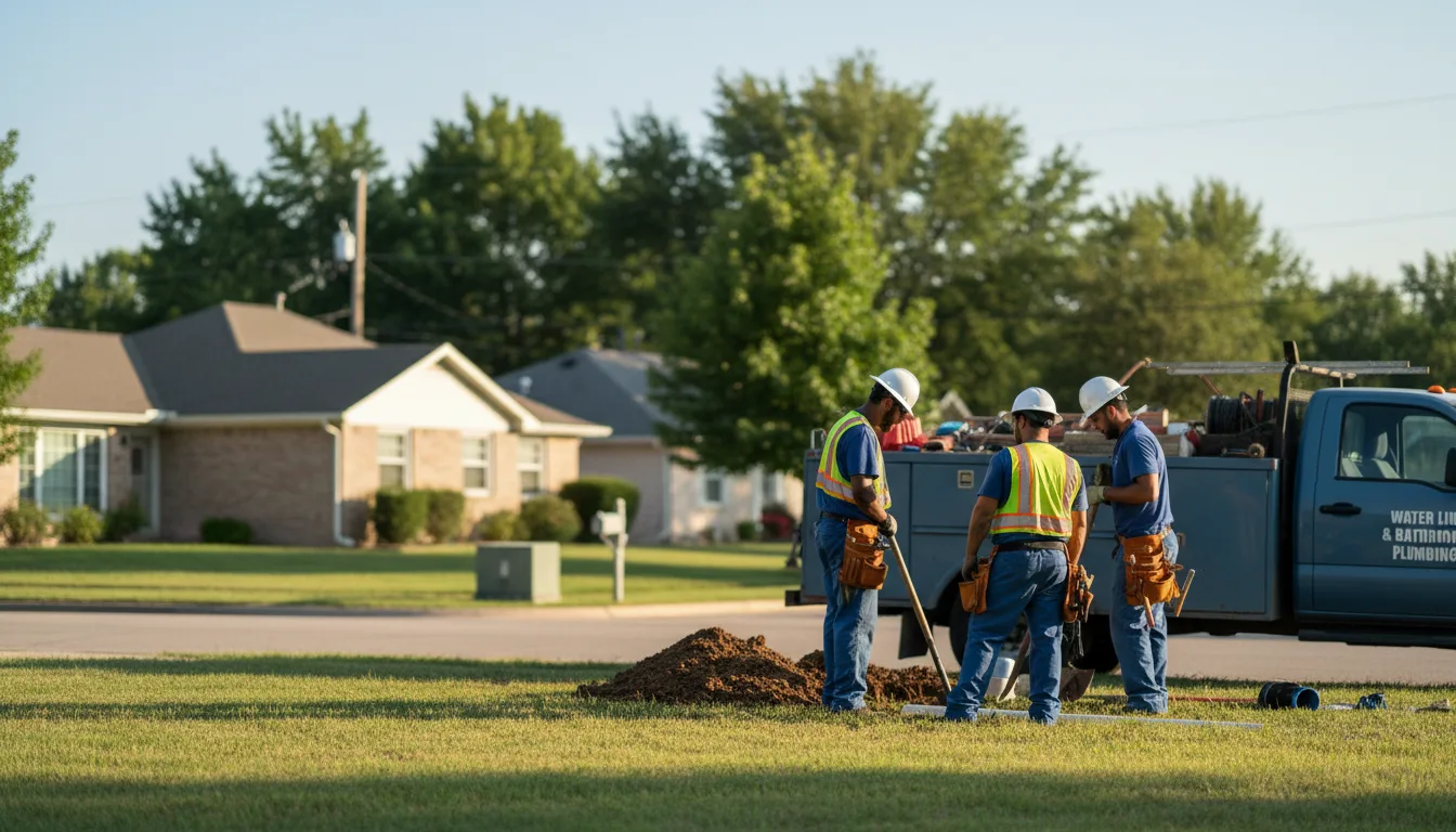 Residential water line and bathroom plumbing service in Calmar, IA
